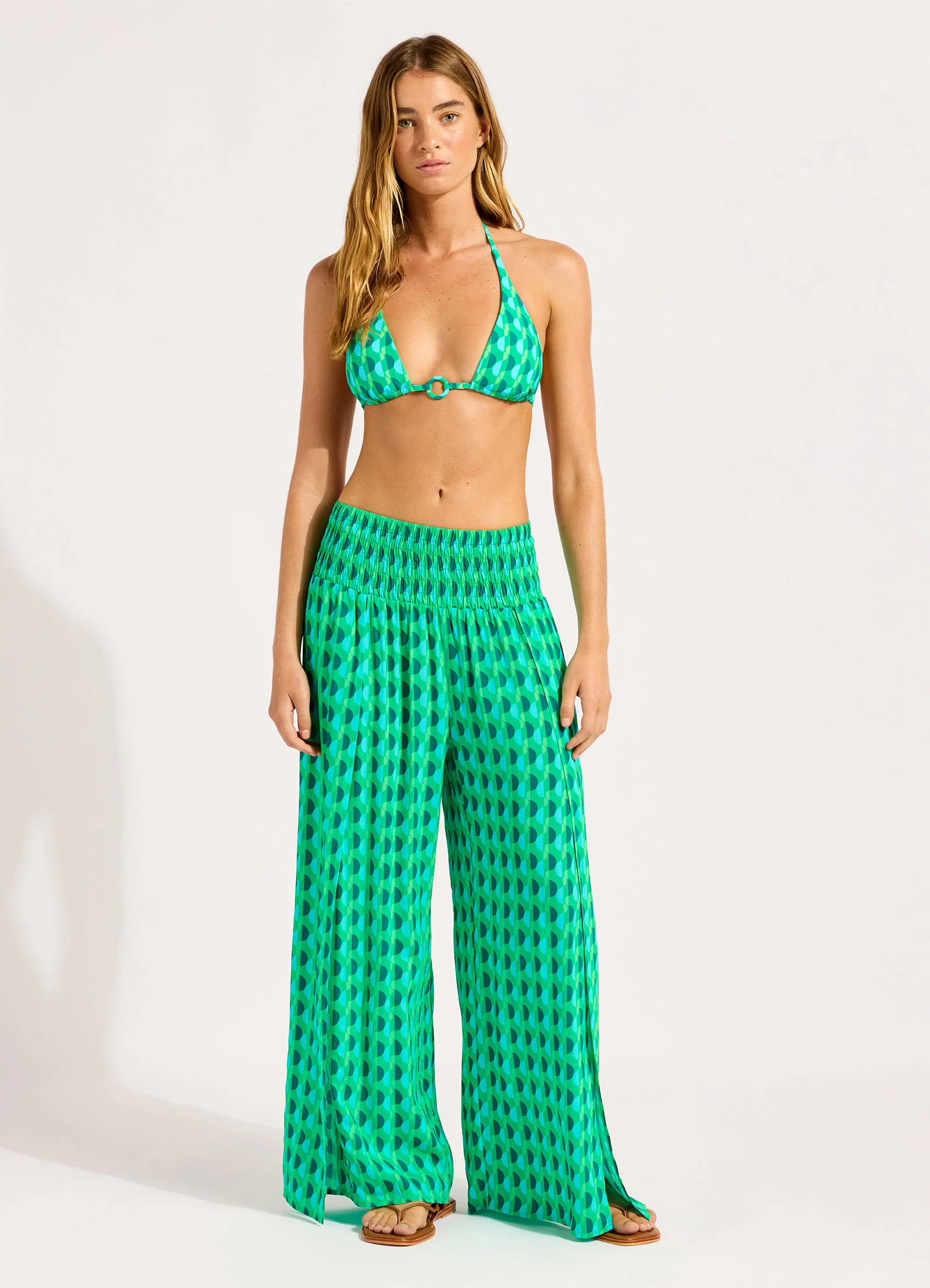 Sorrento Shirred Waist Wrap Pant