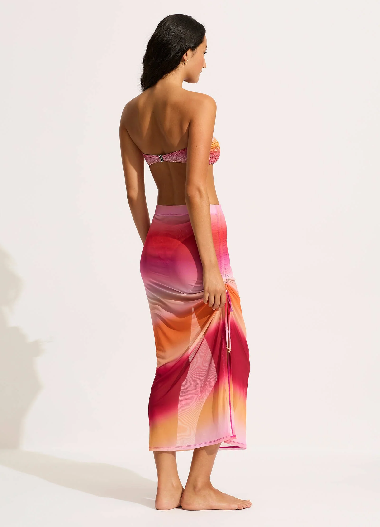 Spectrum Mesh Midi Skirt - Hot Pink - Image 4