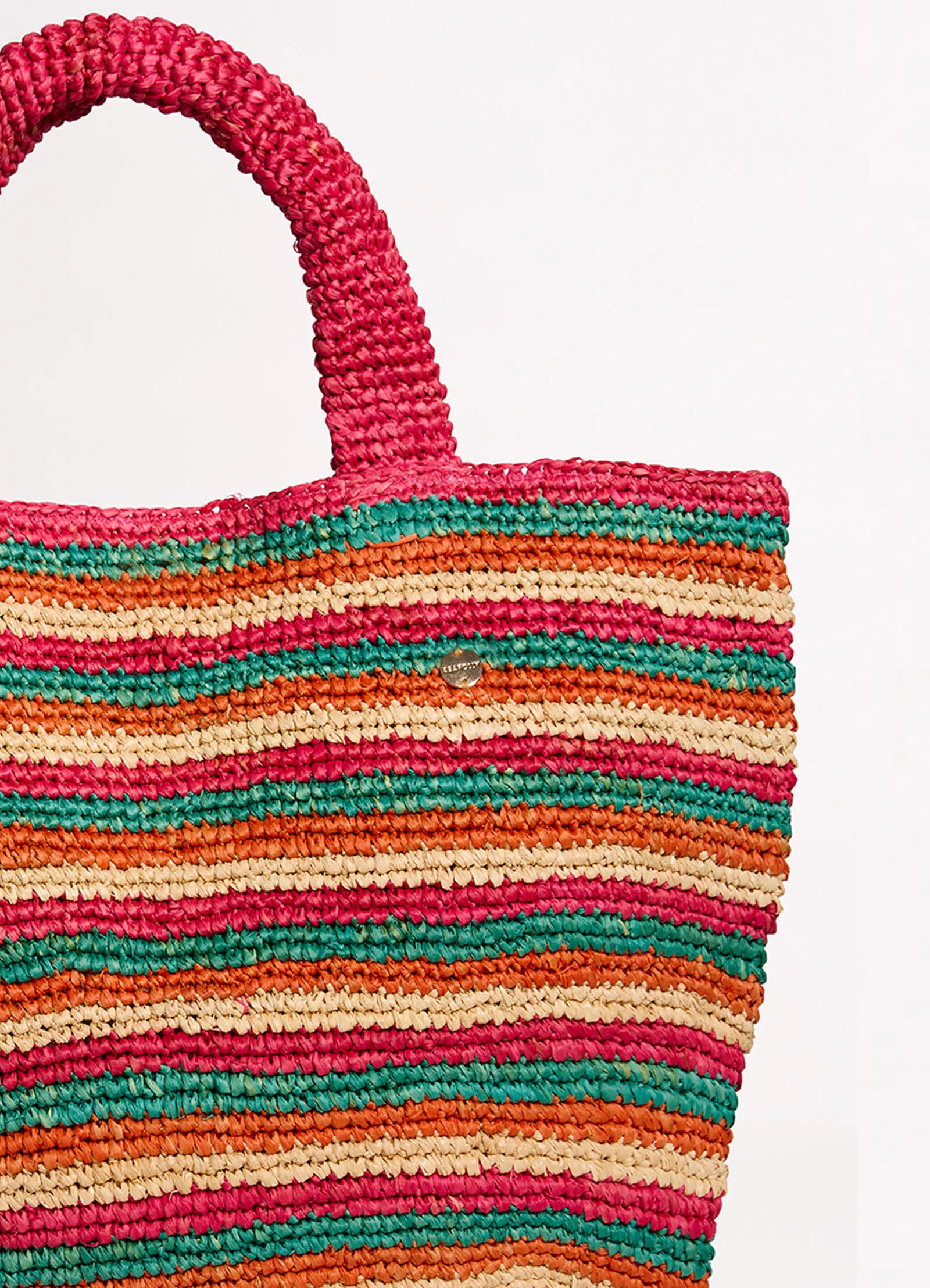 Stripe Woven Tote Bag - Multi - Image 3