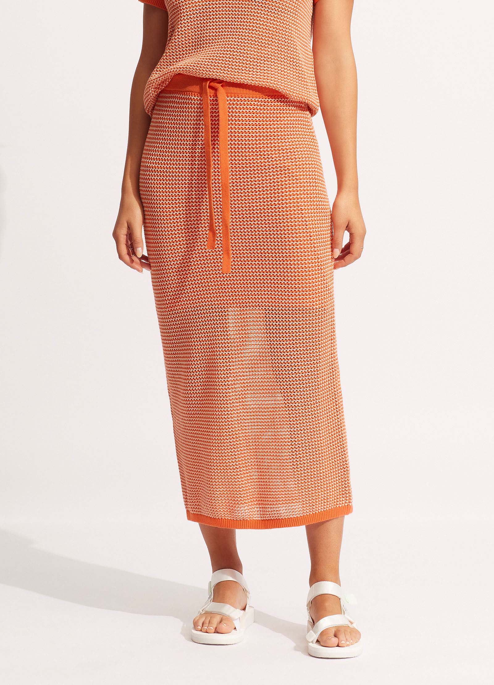 Sunray Knit Skirt - Mandarin - Image 2