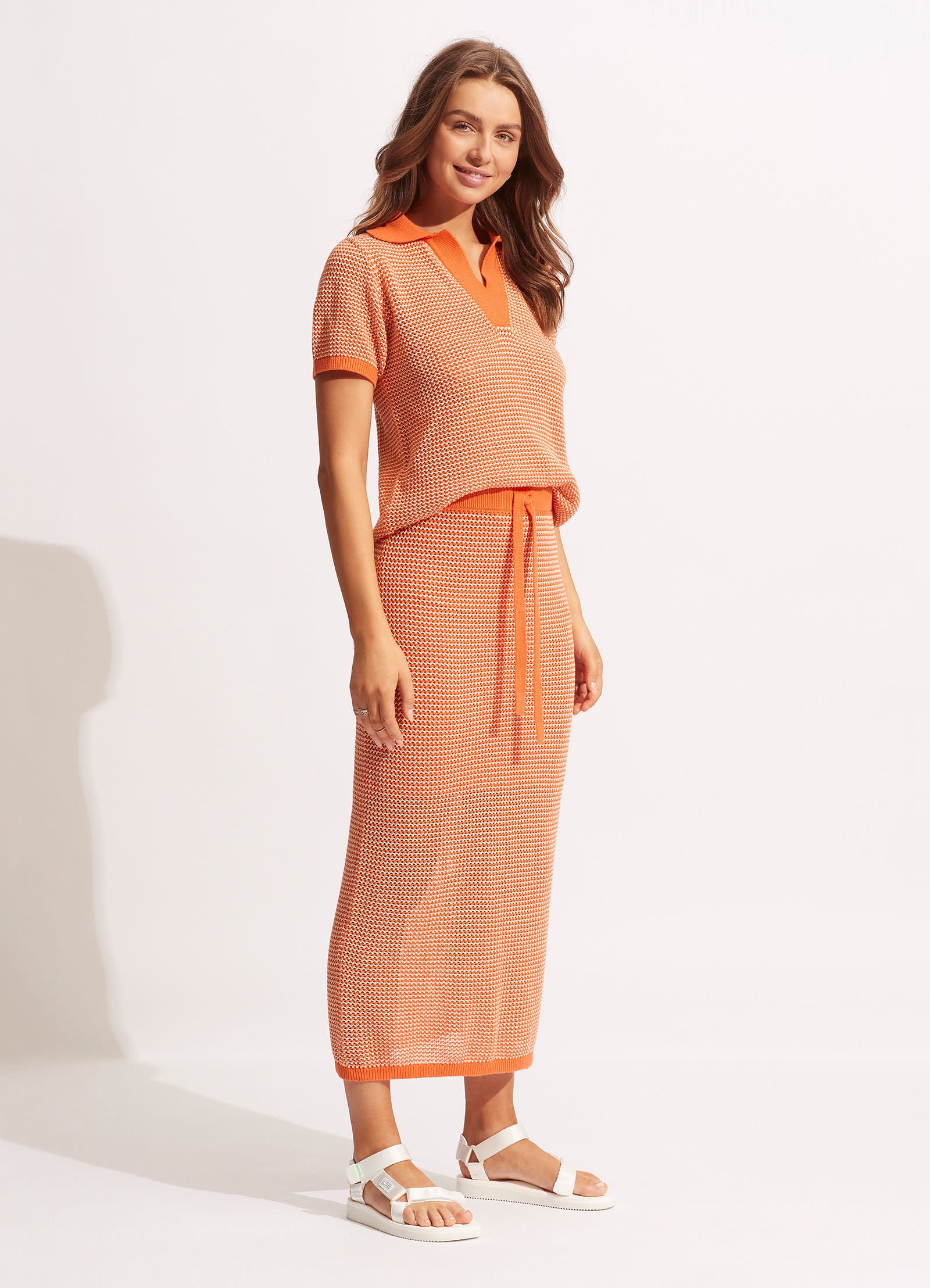 Sunray Knit Skirt - Mandarin - Image 3