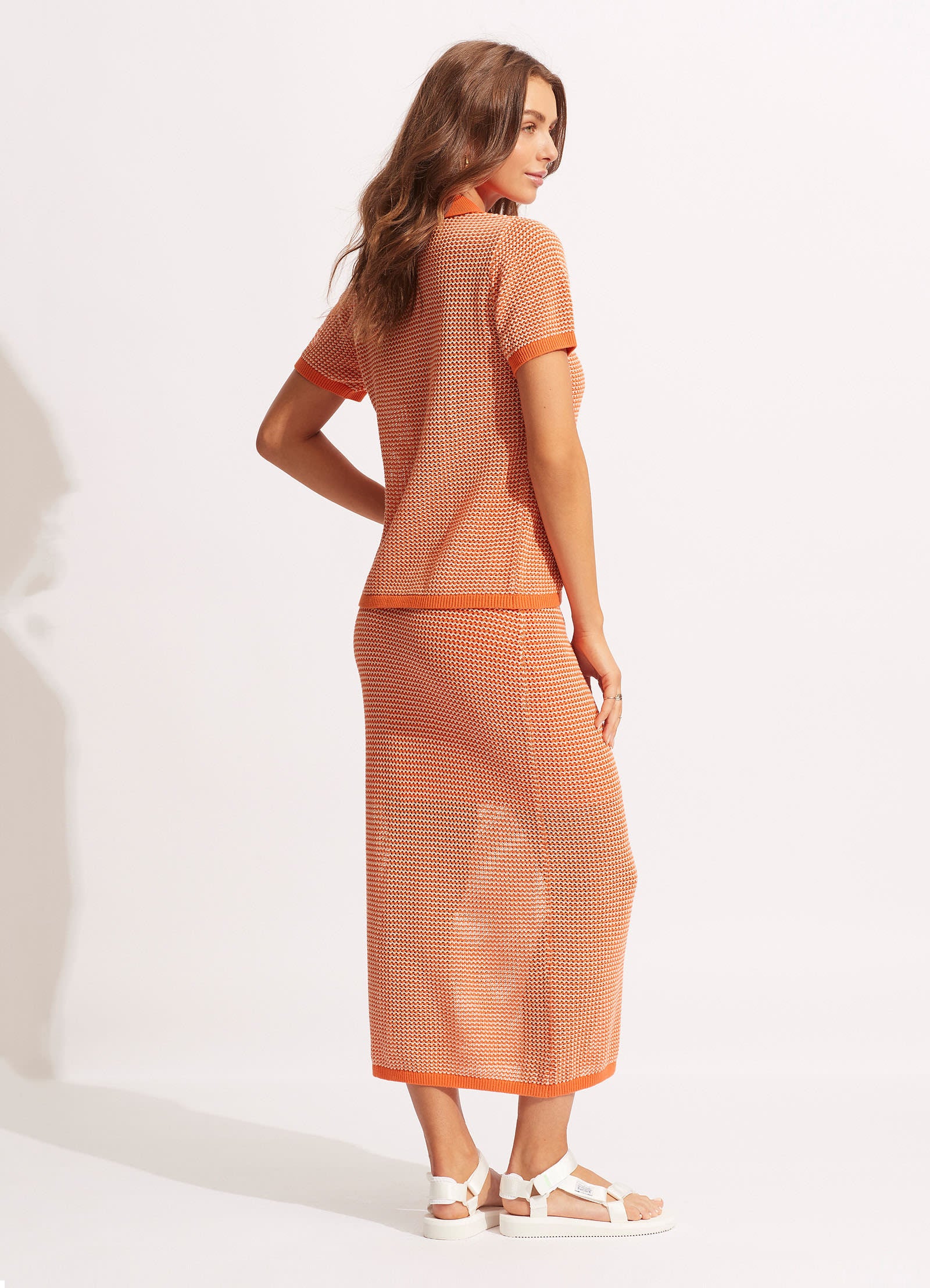 Sunray Knit Skirt - Mandarin - Image 4