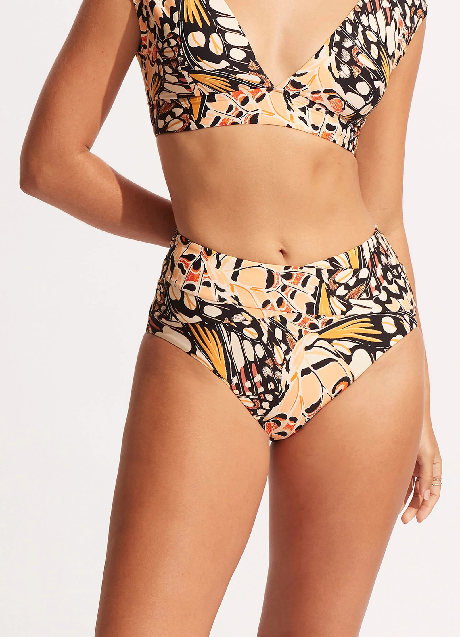 Take Flight High Waisted Bikini Bottom - Mandarin - Image 2