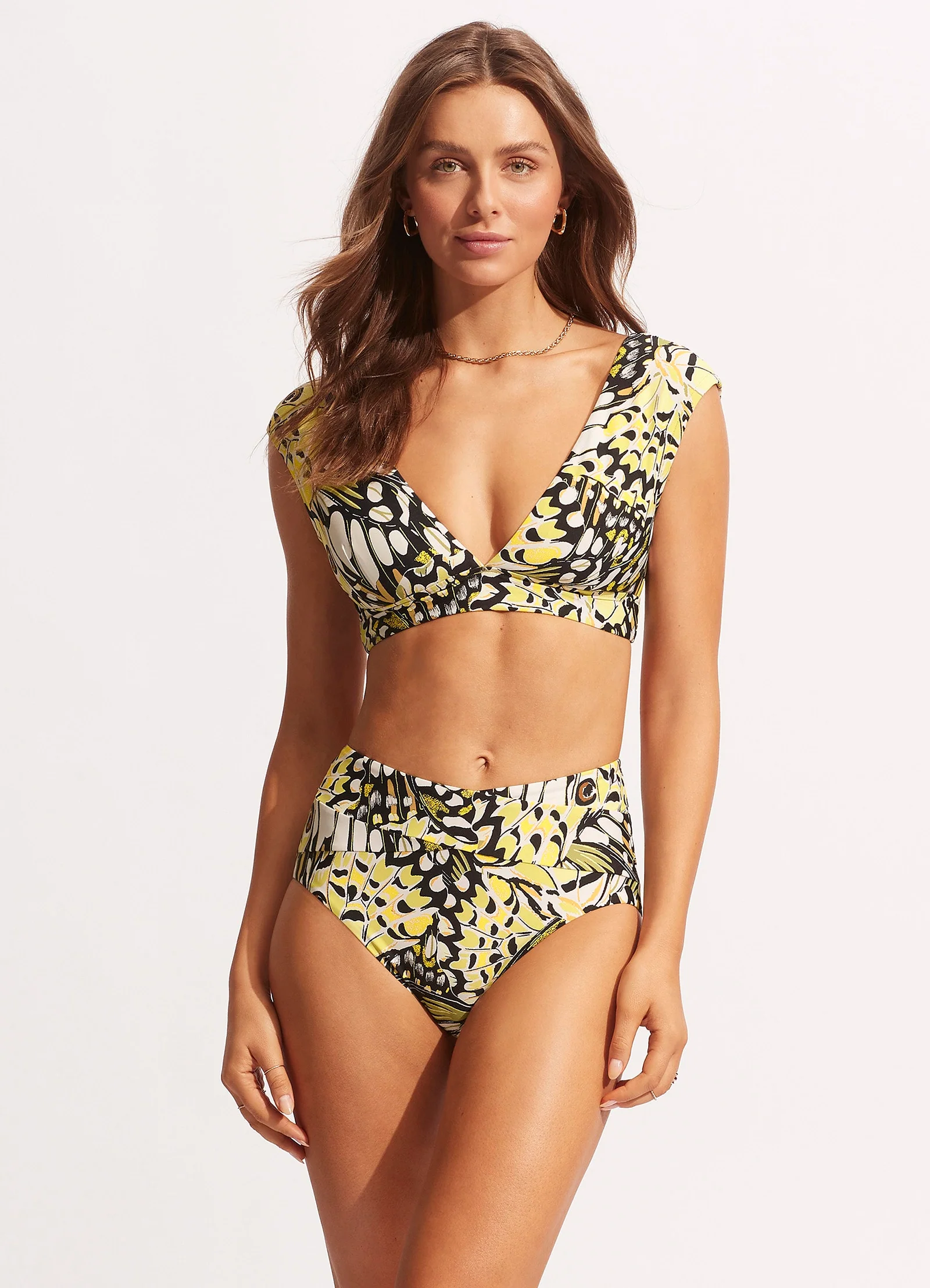 Take Flight High Waisted Bikini Bottom - Wild Lime