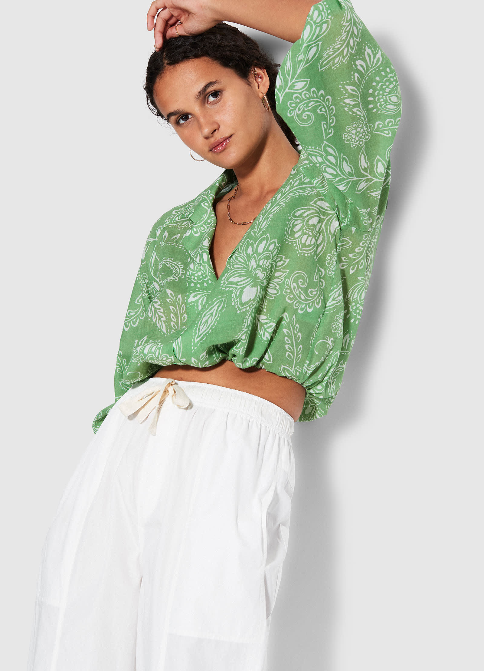 Taper Poplin Pant   - White - Image 2