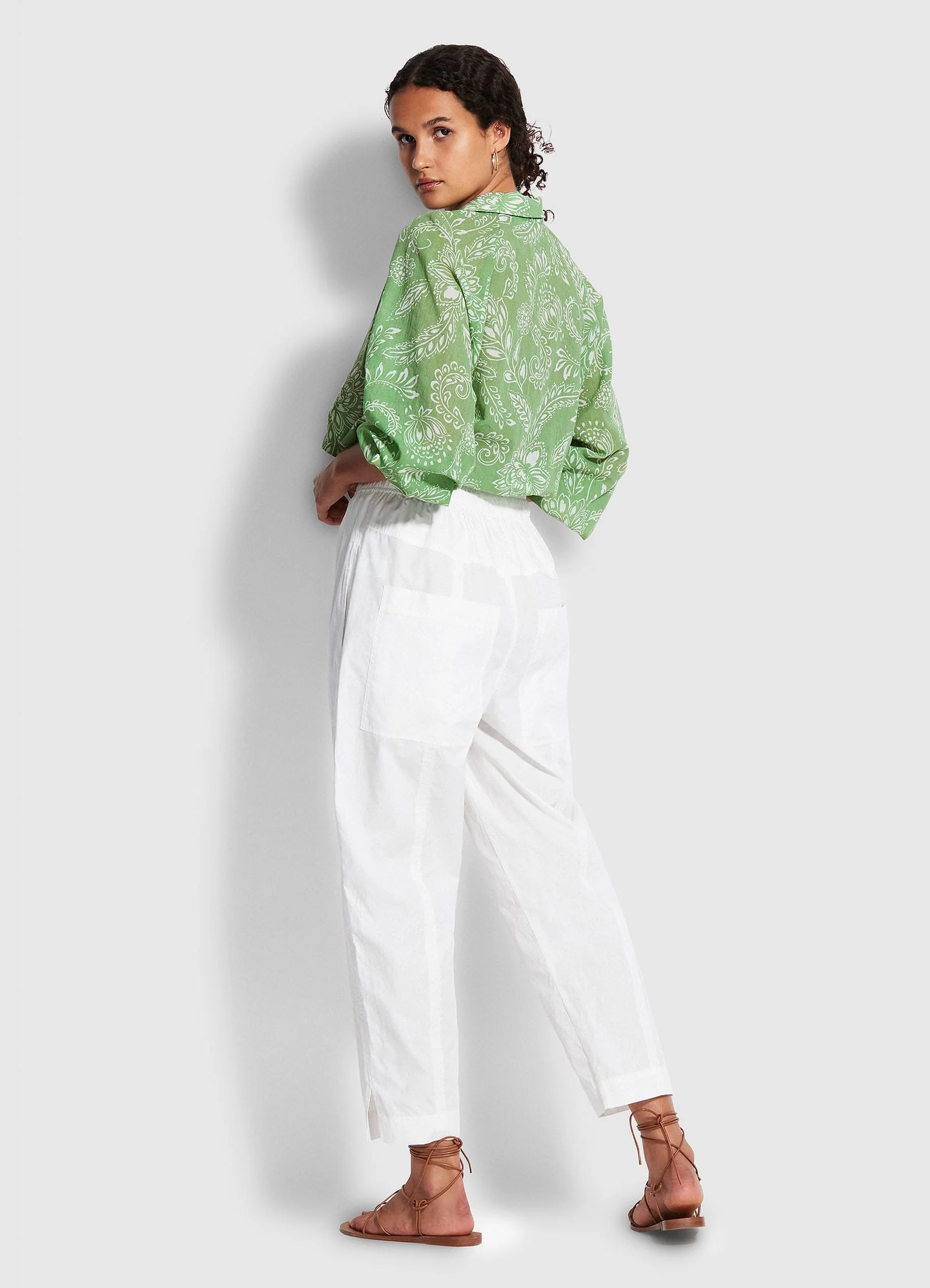 Taper Poplin Pant   - White - Image 4