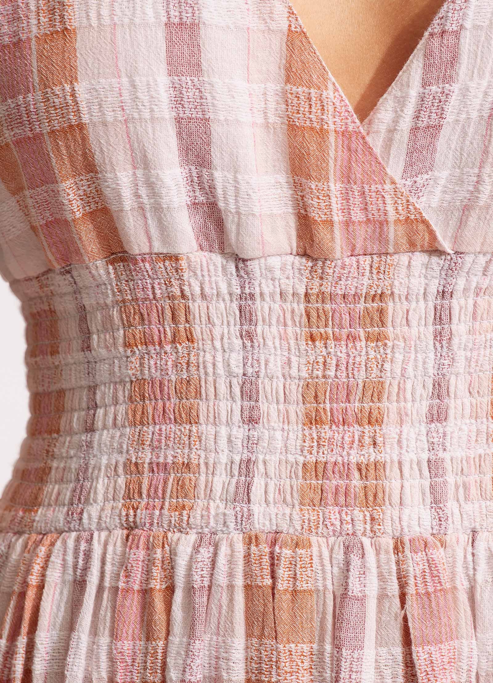 Textured Gingham Maxi Dress - Lilac - Image 5