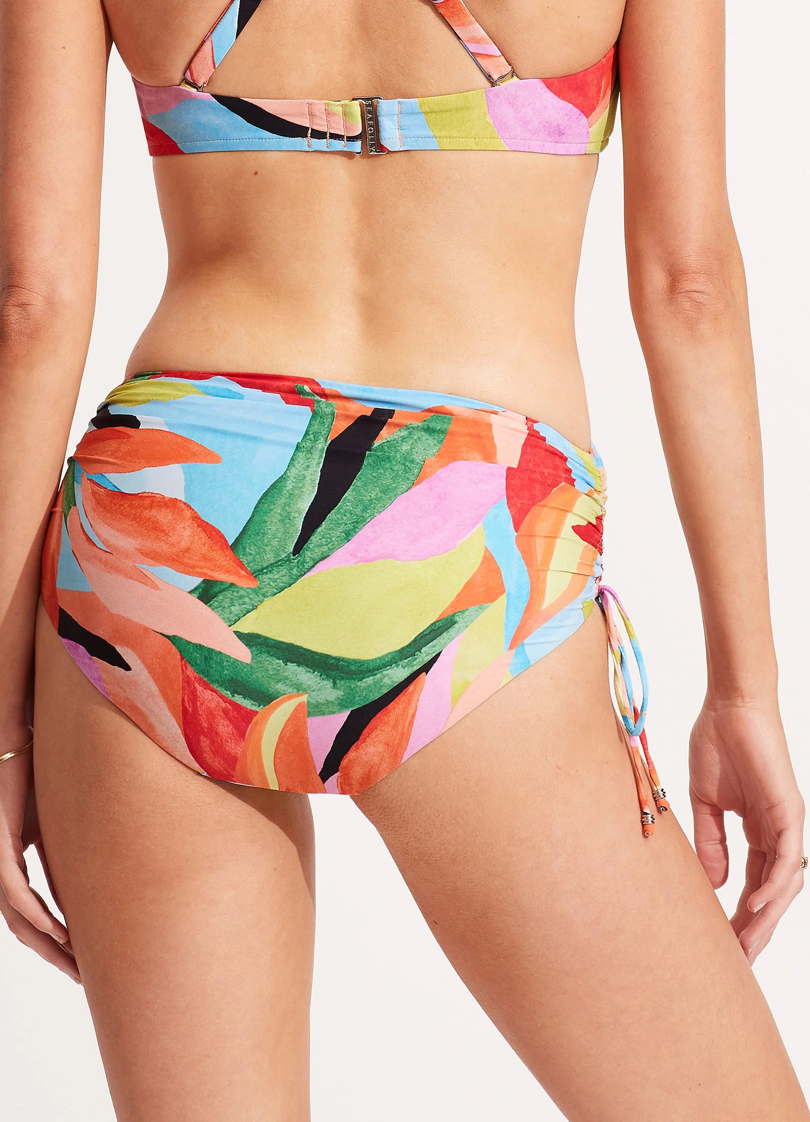 Tropfest Drawstring Hipster Bikini Bottom - Aquamarine - Image 6