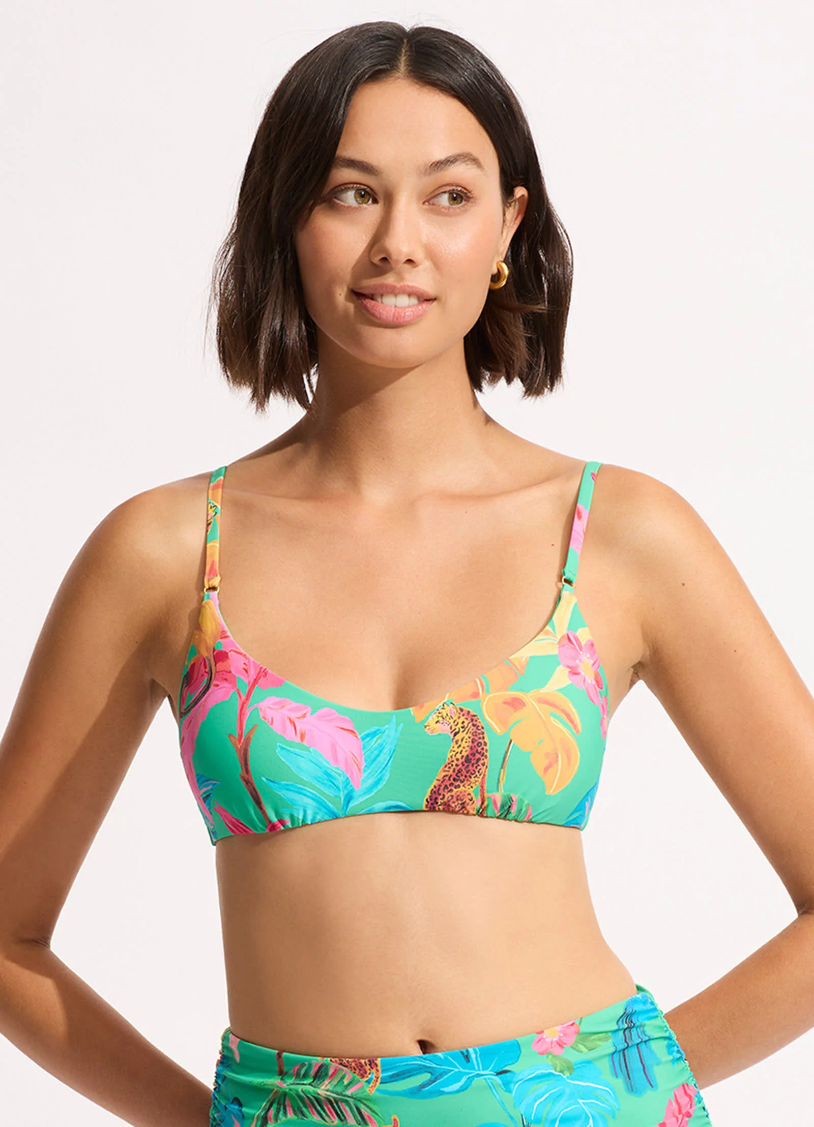 Tropica Bralette Bikini Top - Jade - Image 2