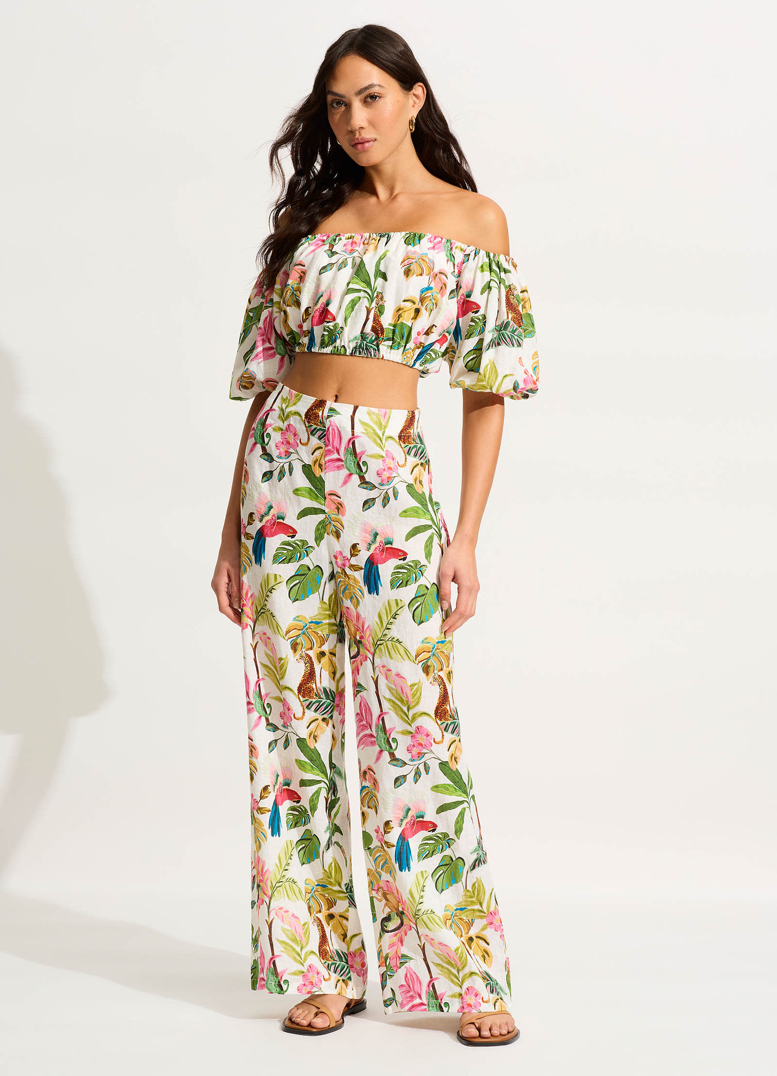 Tropica Off-Shoulder Top - Ecru - Image 2