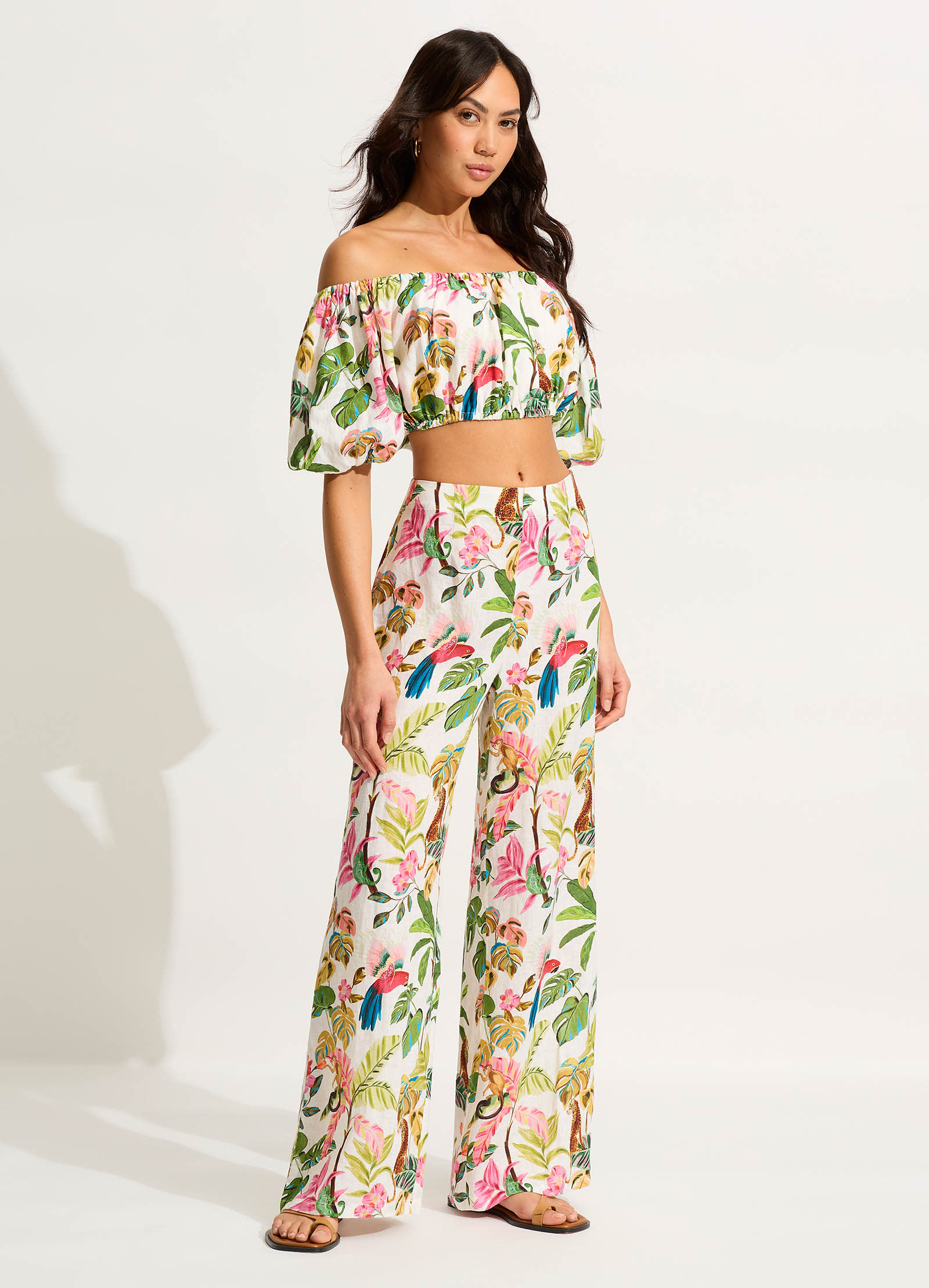 Tropica Off-Shoulder Top - Ecru - Image 3