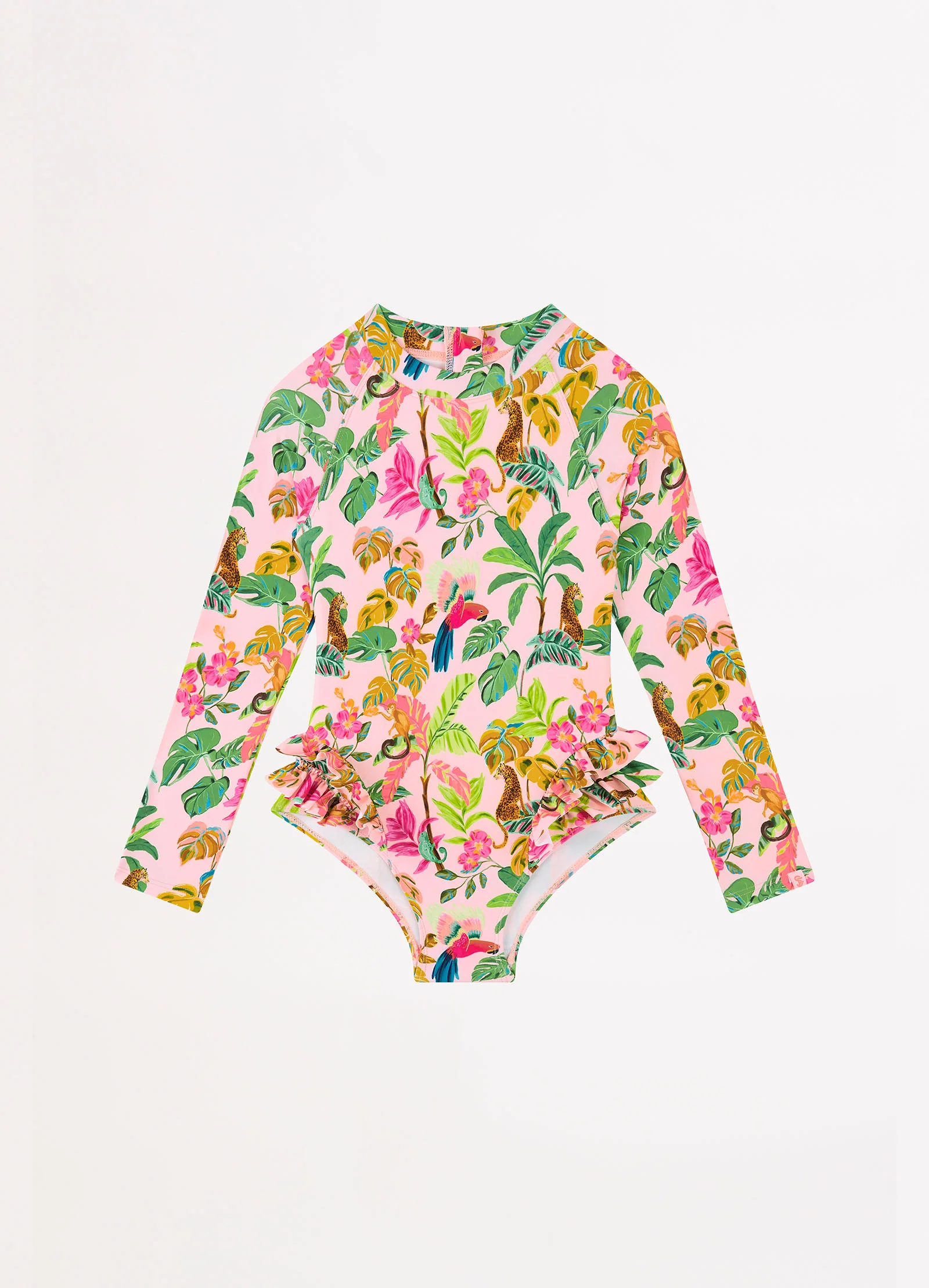 Tropical Dreams Girls Frill Hip Paddlesuit - Trop Pink - Image 2