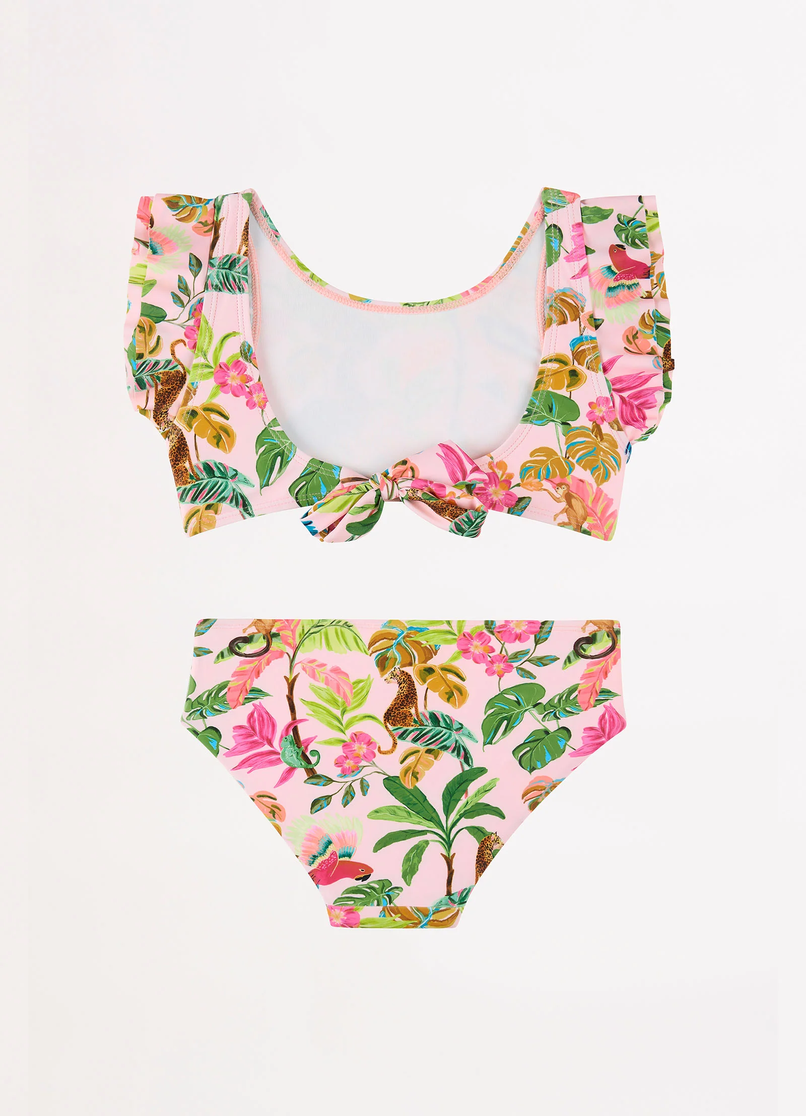 Tropical Dreams Girls Frilled Tie Back - Trop Pink - Image 2