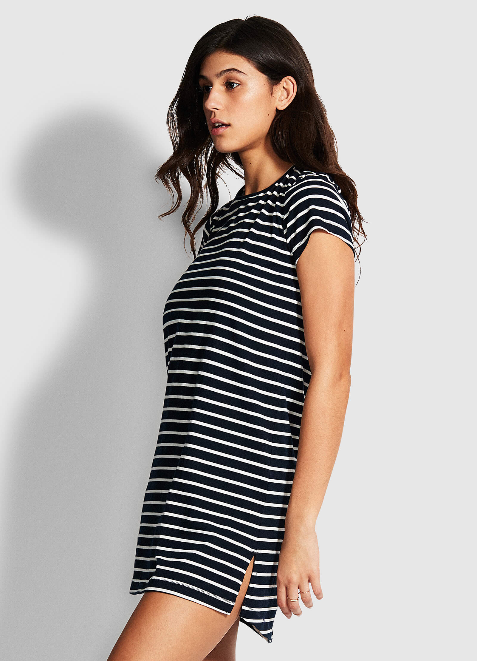 Vacay Tee Dress - Navy/White - Image 2