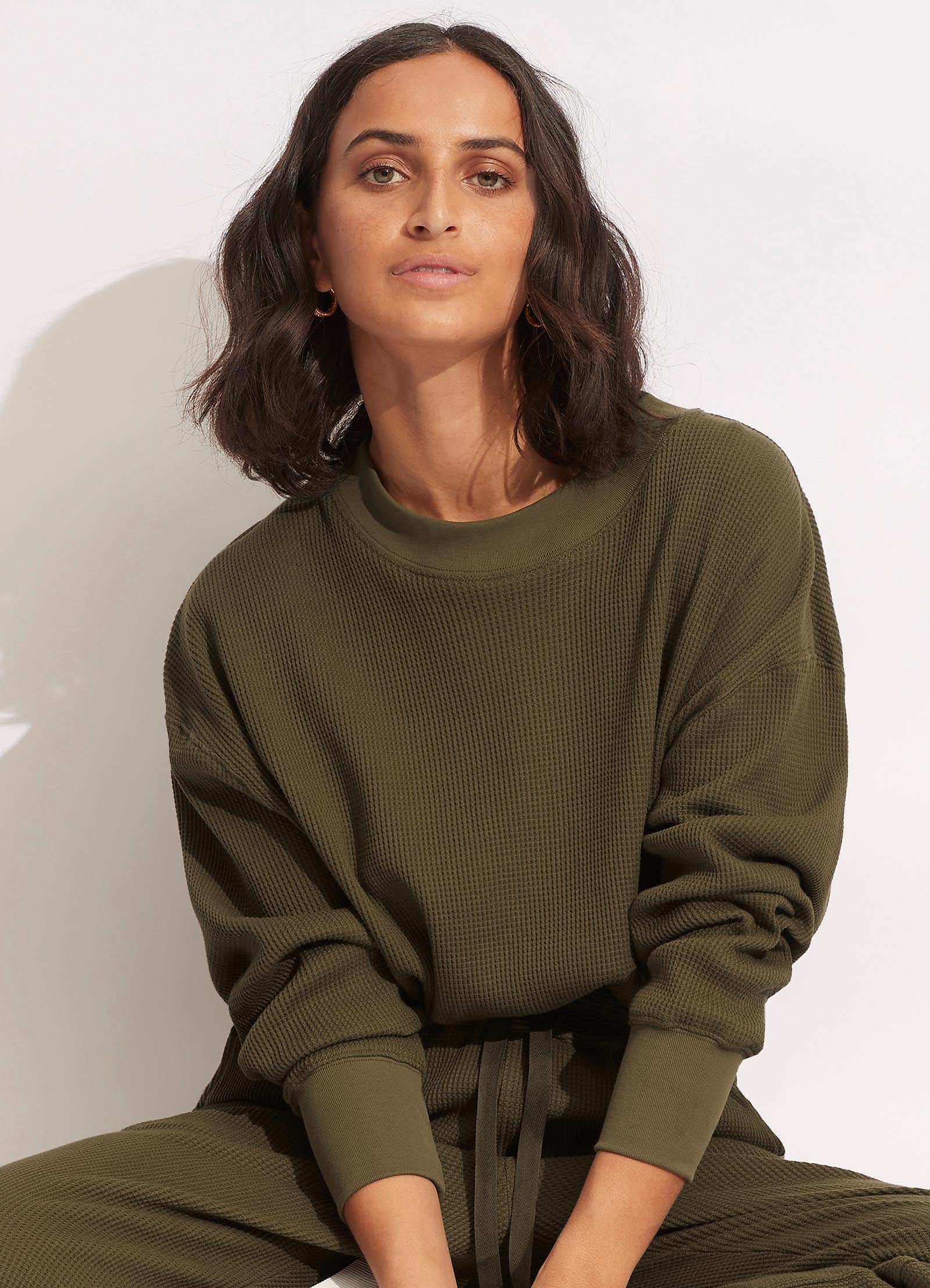 Waffle Sweat Top - Moss - Image 5