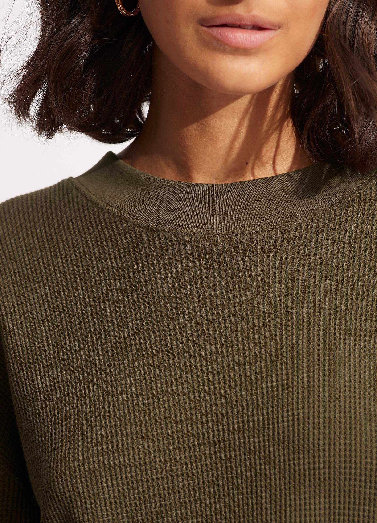 Waffle Sweat Top - Moss - Image 6
