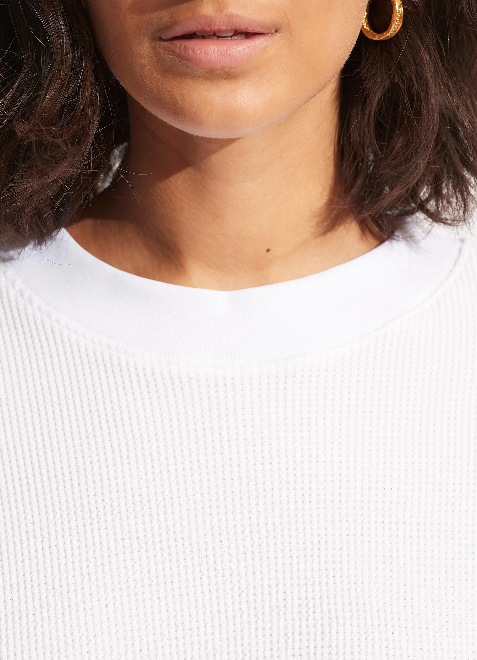 Waffle Sweat Top - White - Image 5