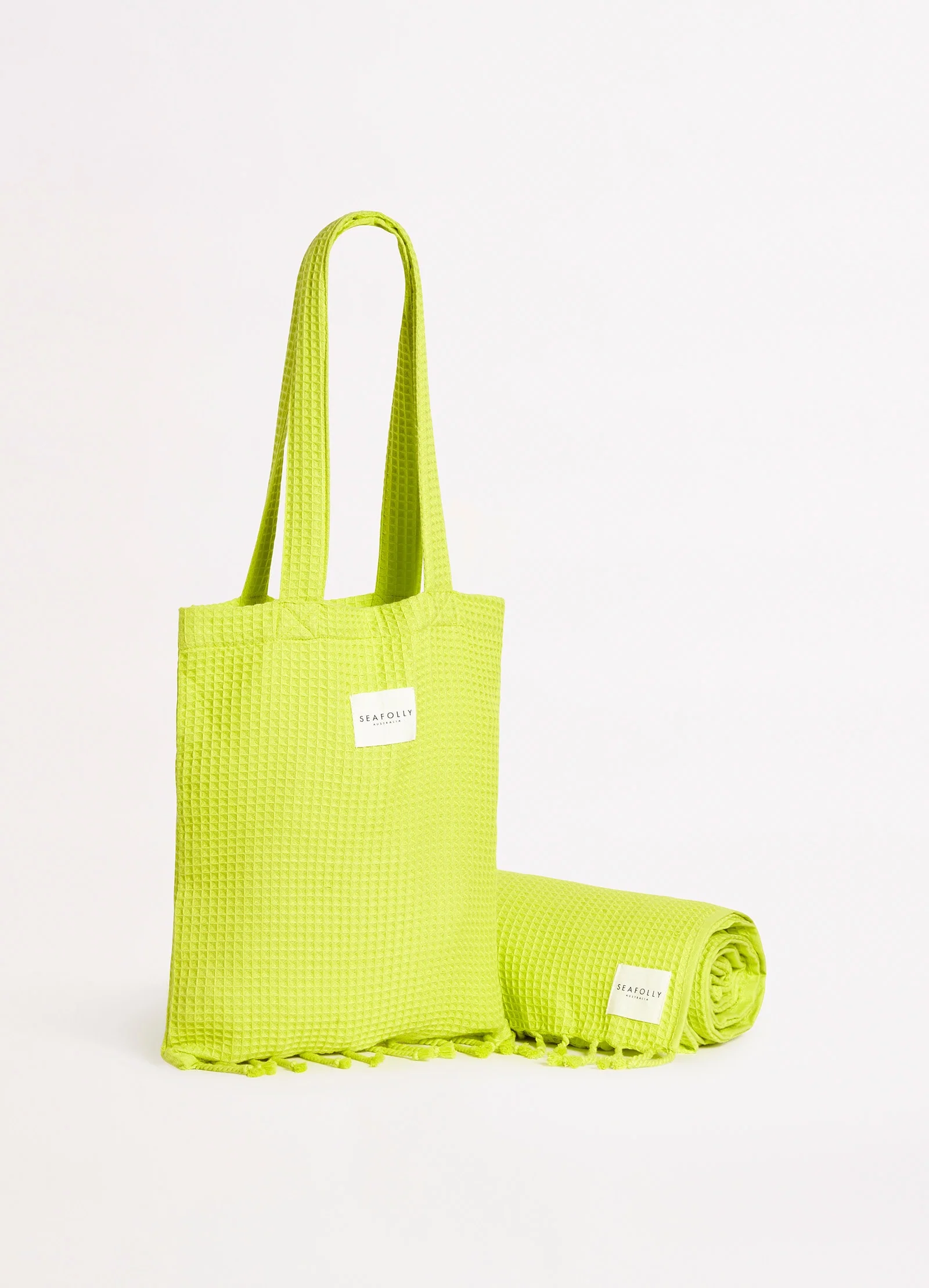 Waffle Towel & Tote Set - Wild Lime - Image 2