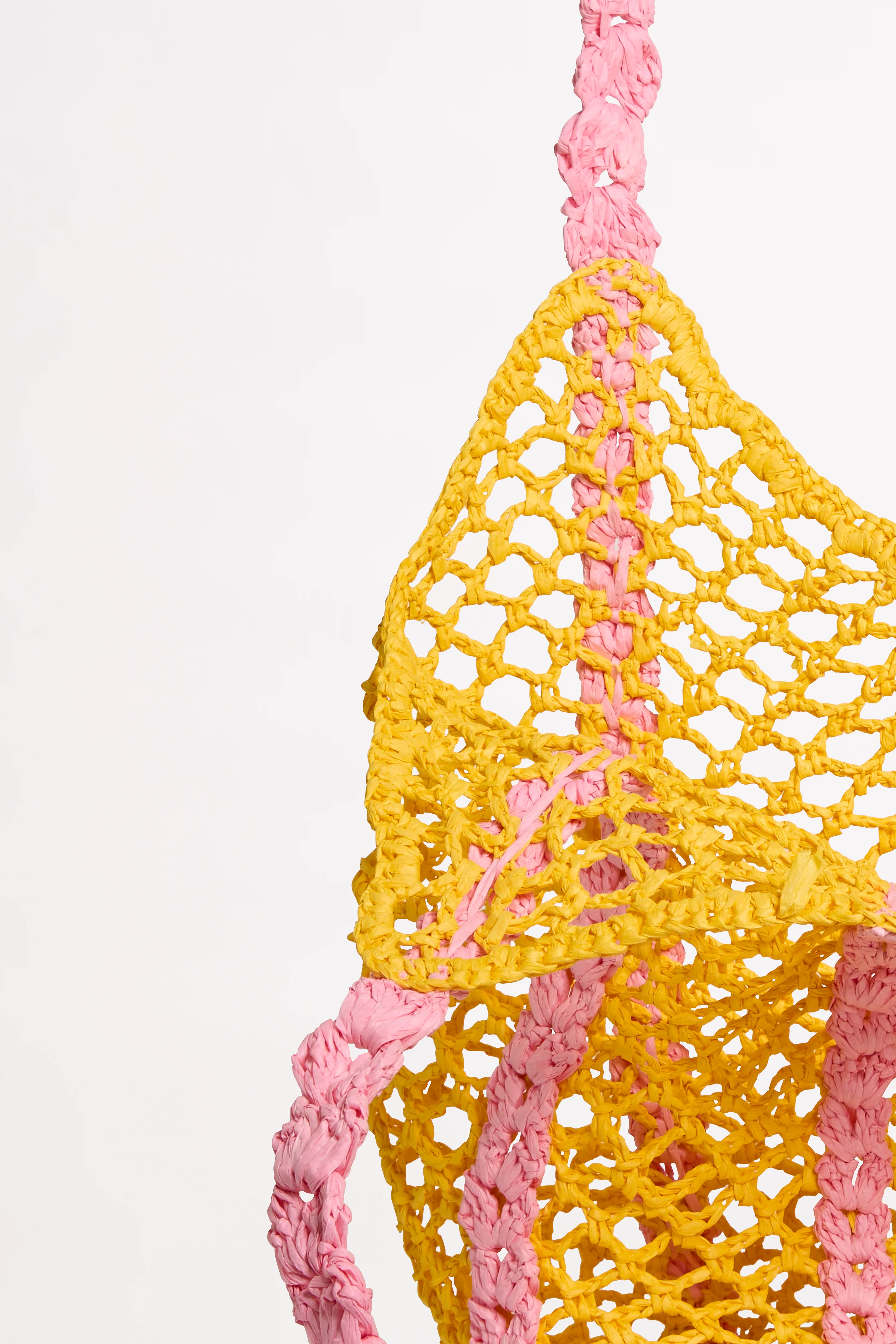 Waves Woven Tote - Pink/Yellow - Image 4