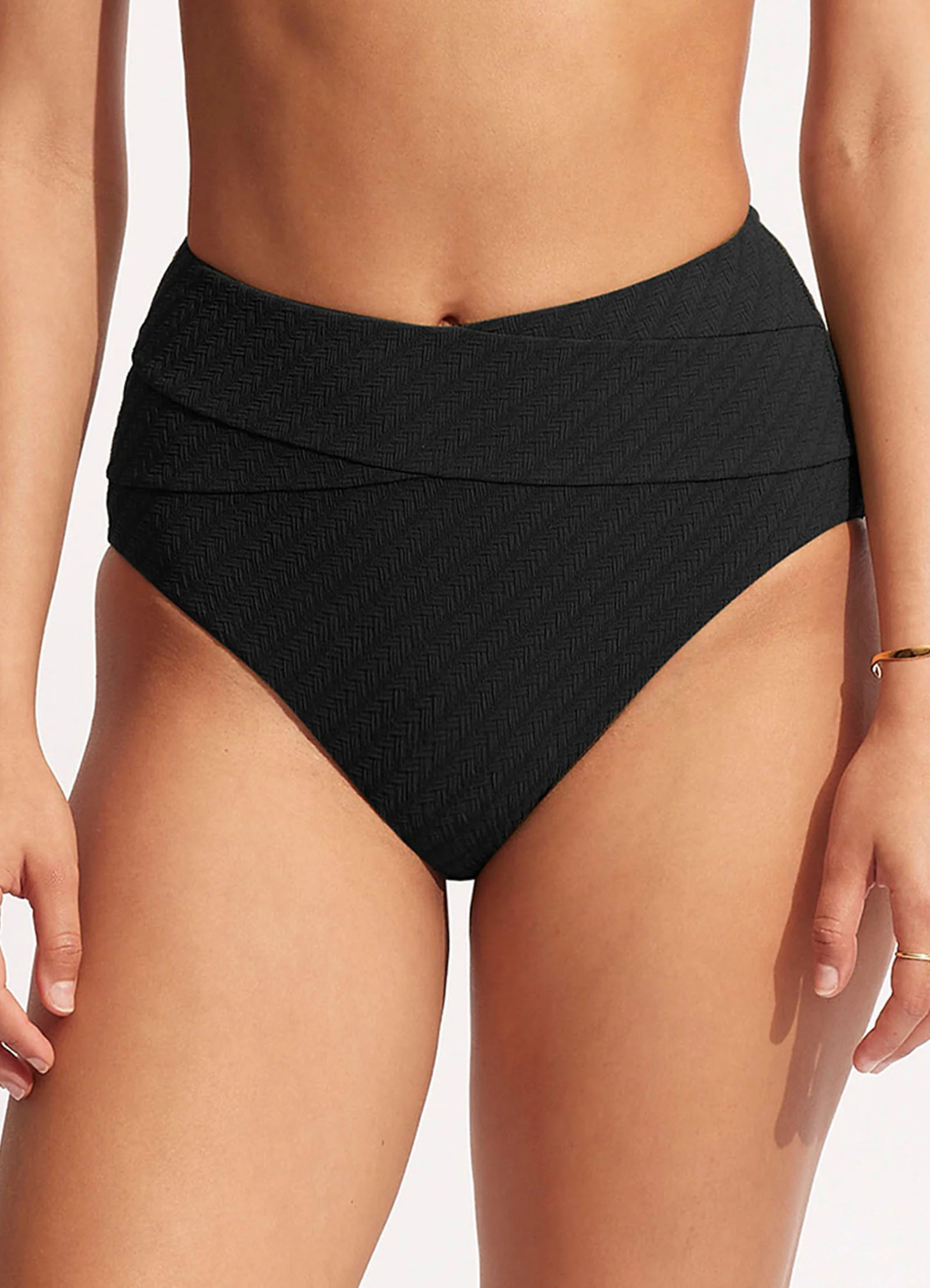 Willow High Waist Bikini Bottom - Black - Image 2