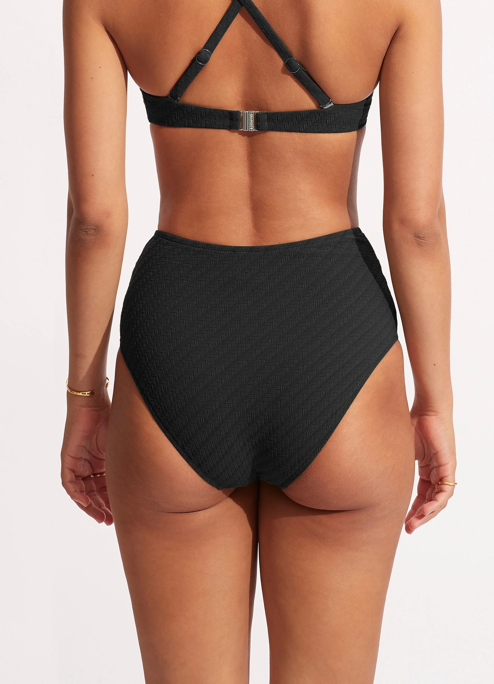 Willow High Waist Bikini Bottom - Black - Image 5