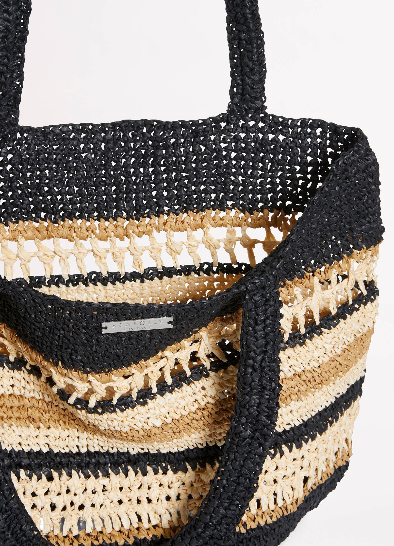 Woven Stripe Basket - Black - Image 4